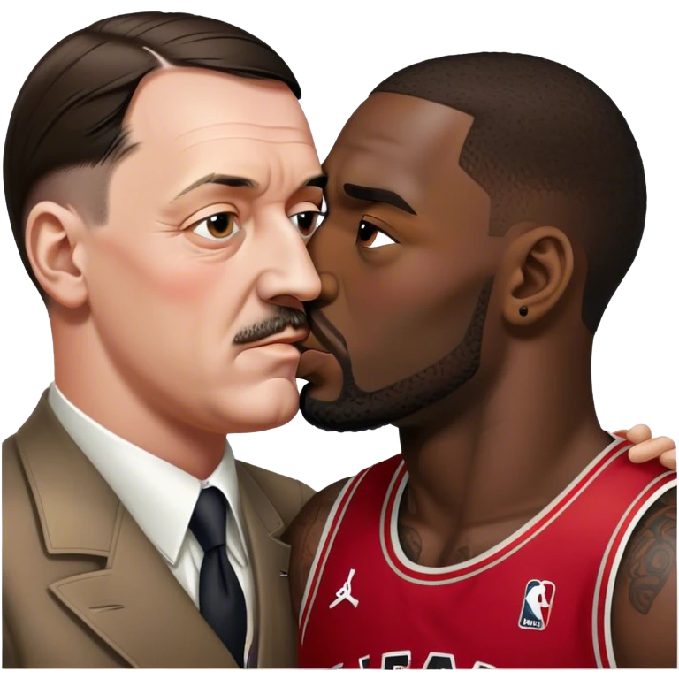 Adolf hitler kissing LeBron  emoji