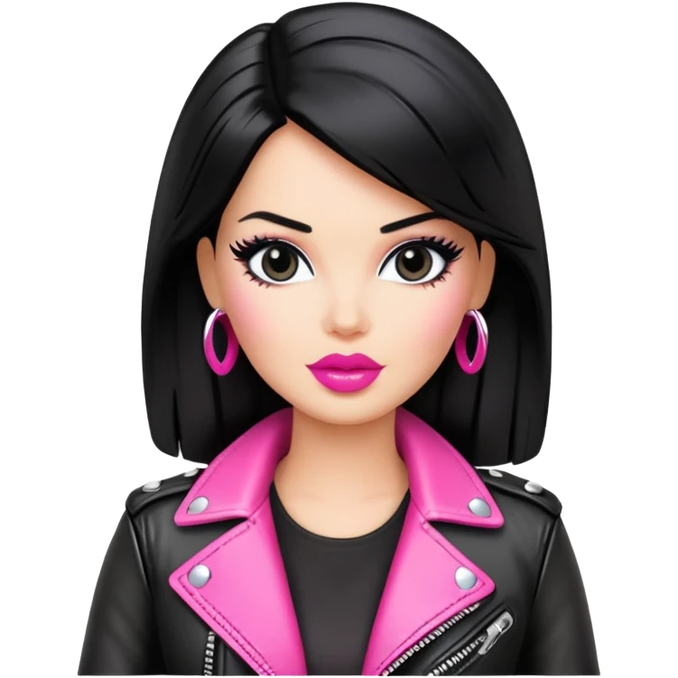 barbie rockstar   with black hair  emoji