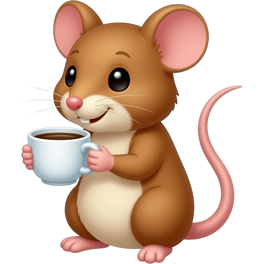 Mice drinks coffee emoji