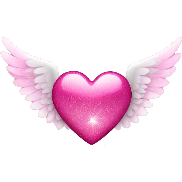 pink sparkly heart with angel wings emoji