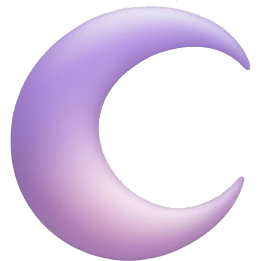 Pastel lilac-gradient crescent emoji