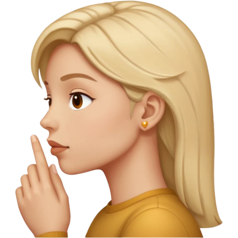 a person whispering, side profile emoji