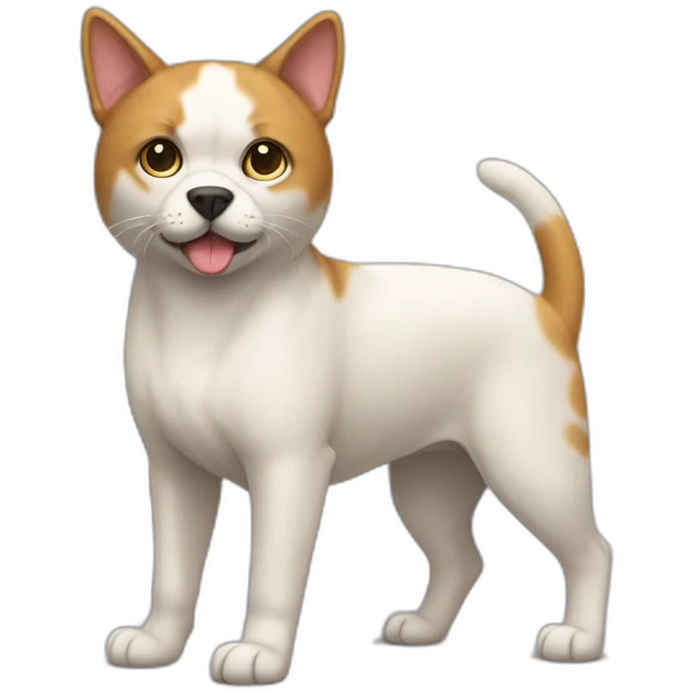 half cat half dog full body emoji