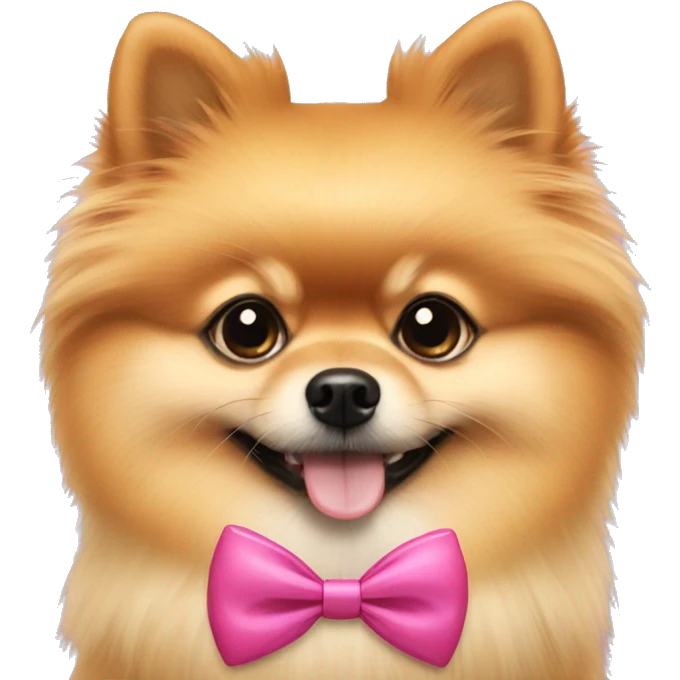 pomeranian with a bow emoji