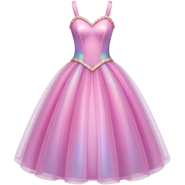 Realistic pink princess sparkle dress emoji