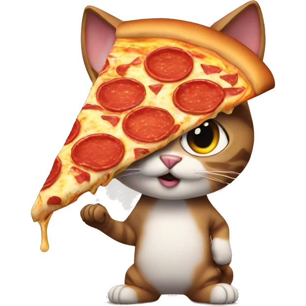 cat eating pizza emoji
