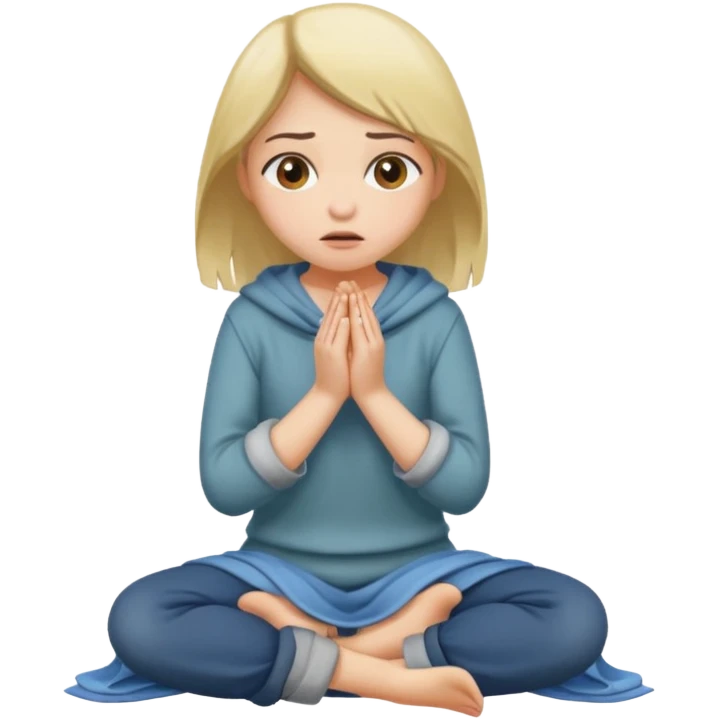 Girl begging on knees emoji