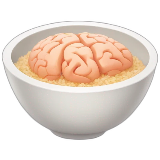 Brain in rice bowl emoji