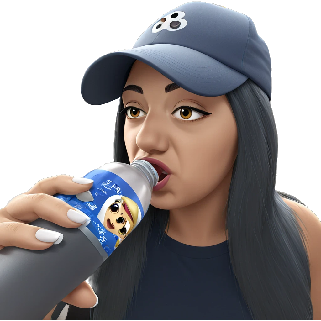 girl drinking from a bottle emoji