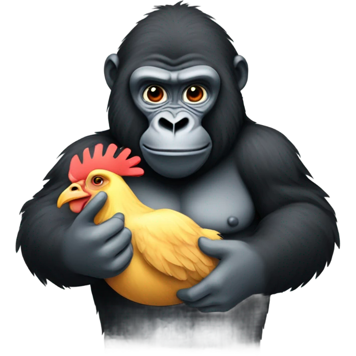 Gorrila holding chicken emoji