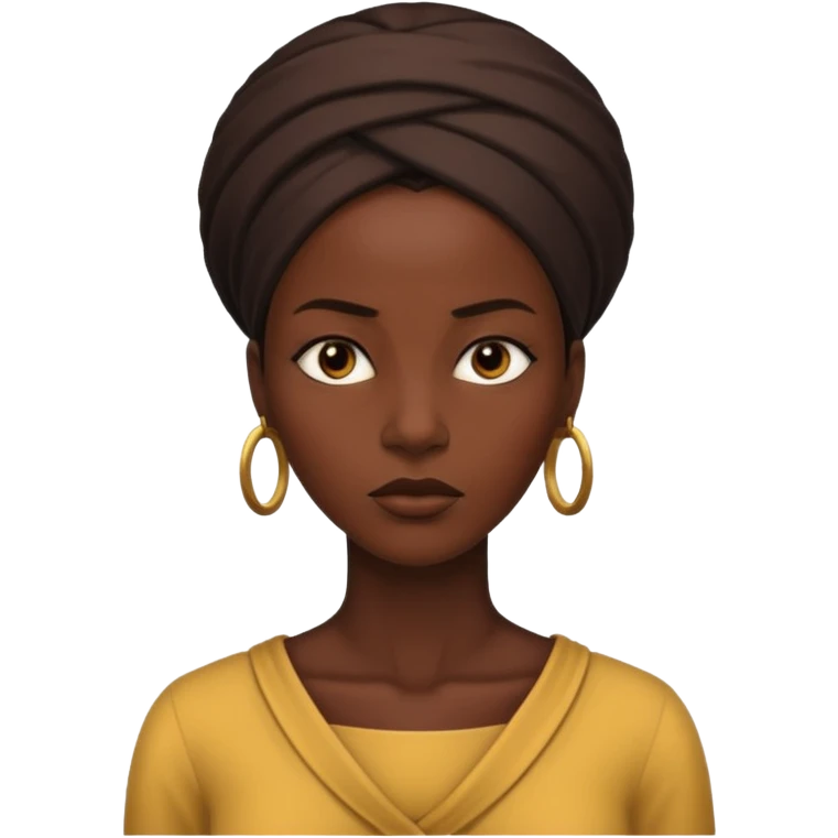 Tall serious African women  emoji