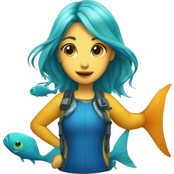 girl as a fish  emoji