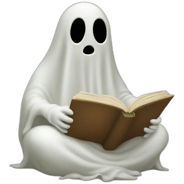 Ghost reading a book emoji