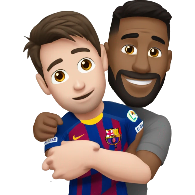 Messi dandose la mano con Cristiano emoji