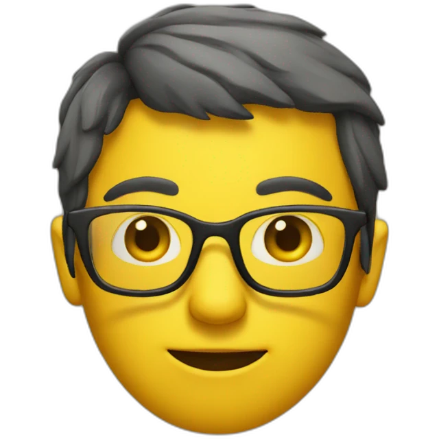 A yellow one with glasses emoji