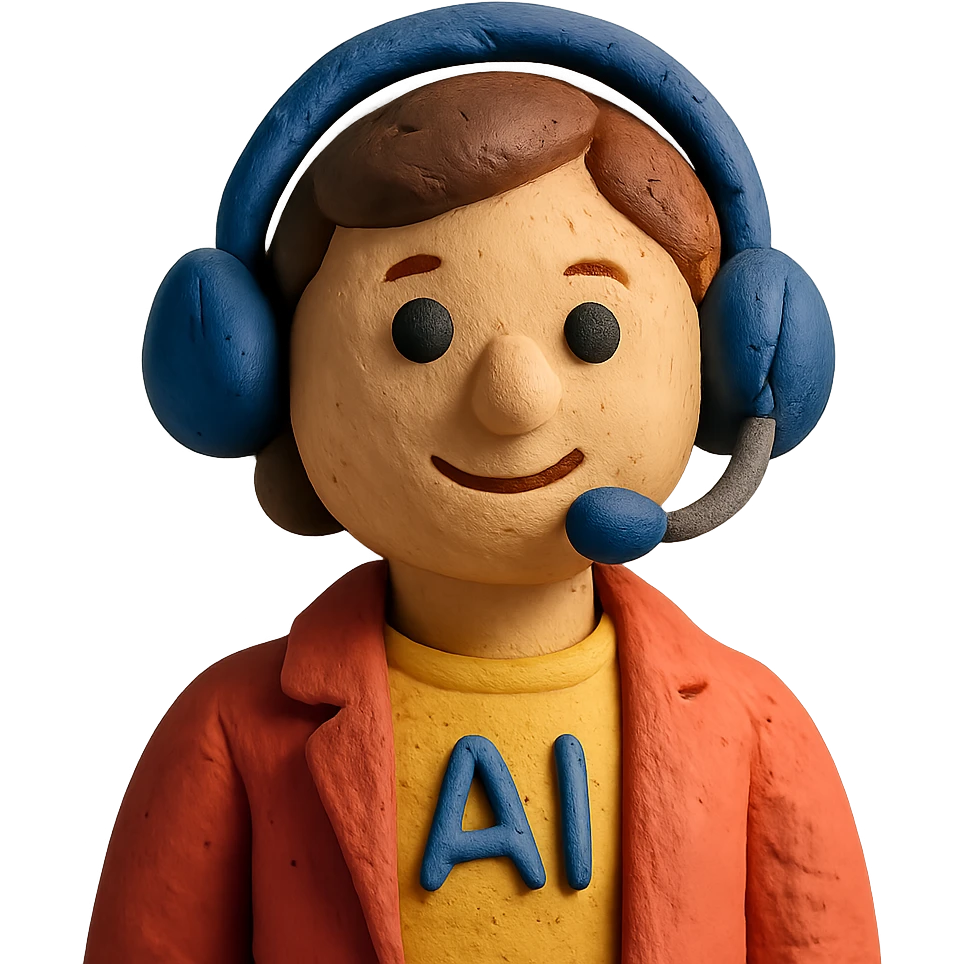 AI voice receptionist wearing a headset emoji