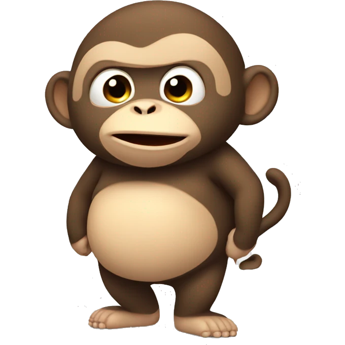 chubby monkey  with a belly emoji