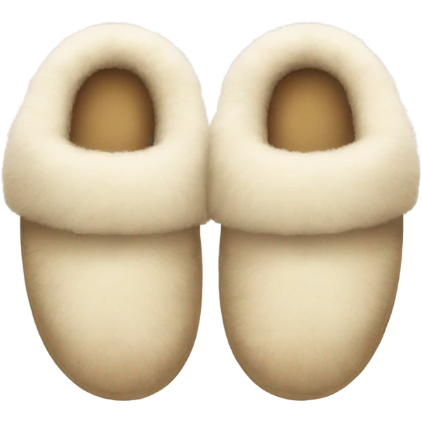 Fluffy beige slippers emoji