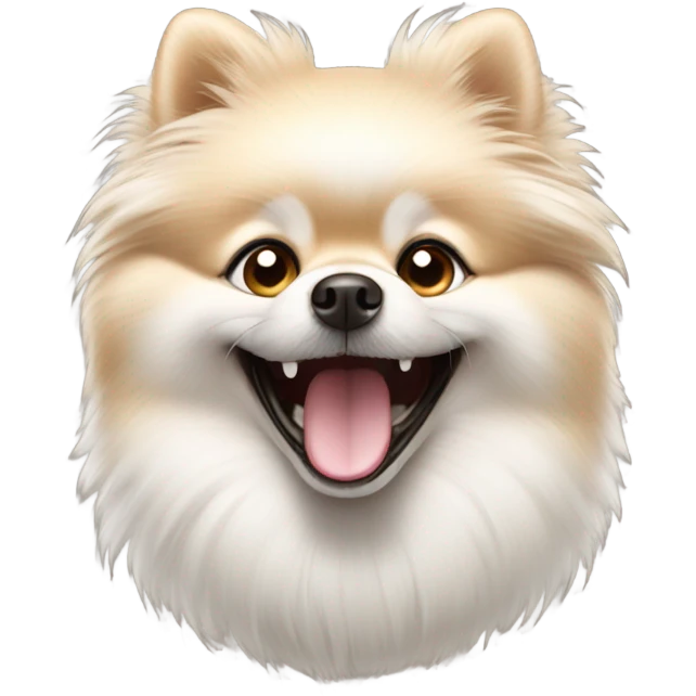 Marble Pomeranian smiling  emoji