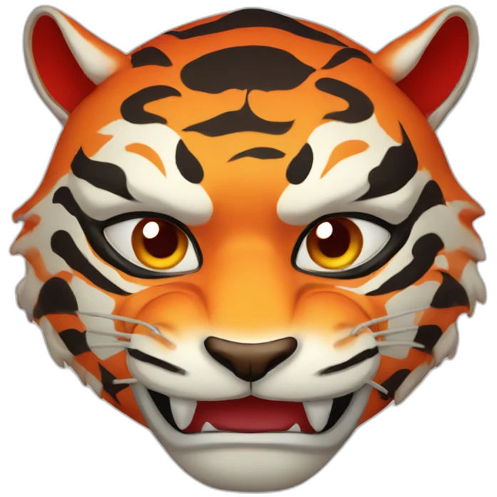 fire tiger Japanese mask emoji