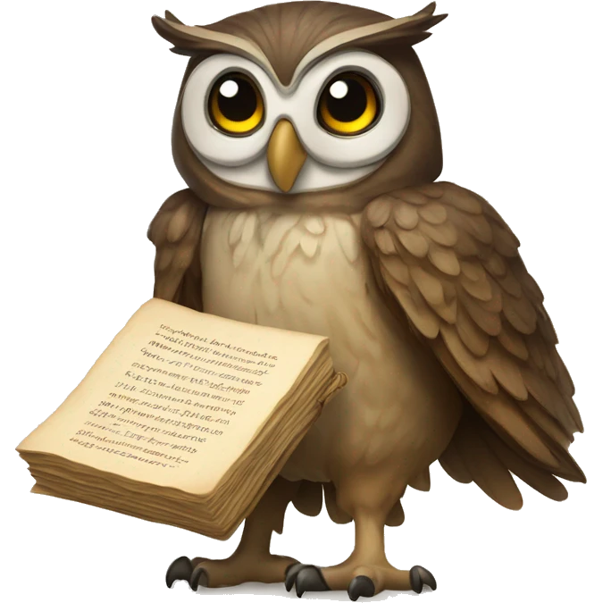 Owl carrying a manuscrypt emoji