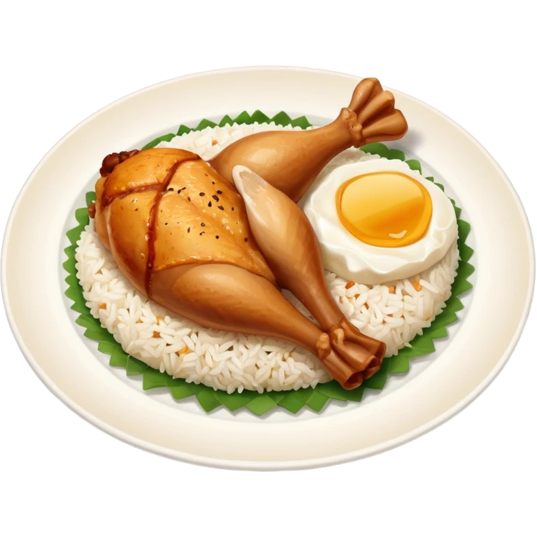 lunch rice with chicken, piece of the chicken leg only emoji