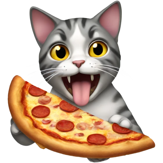 Cat eating pizza  emoji