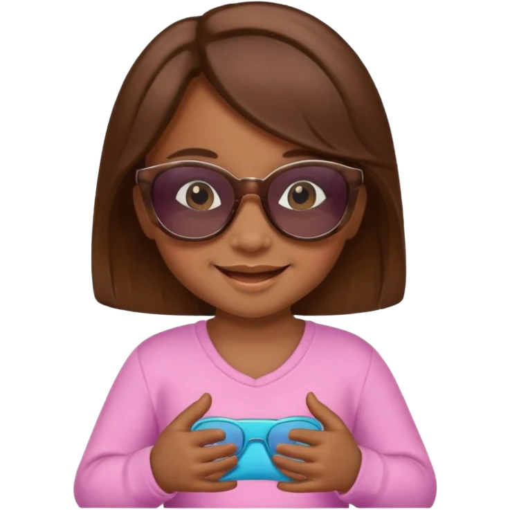 A Baby girl wiht Brown Hair and a sunn Glases emoji
