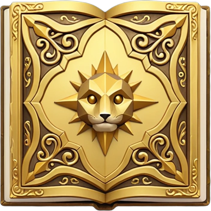 fantasy magic golden book low poly emoji