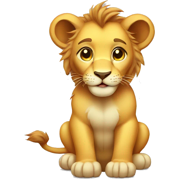 cute baby lion emoji