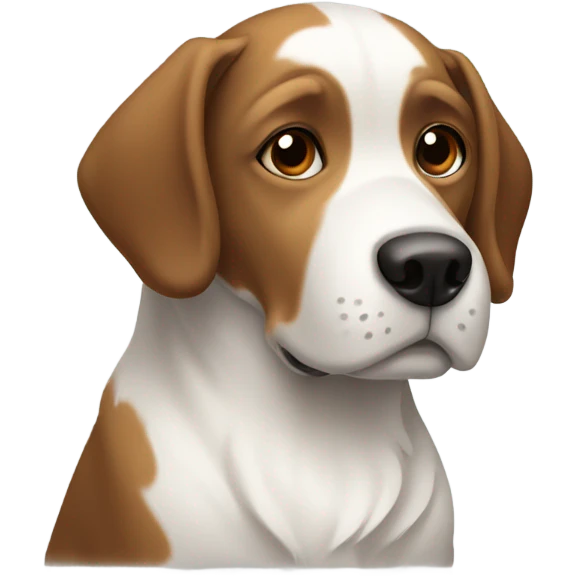 White and brown dog with his eyes closed emoji
