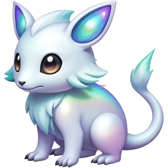  Iridescent white pale fakemon-creature  emoji