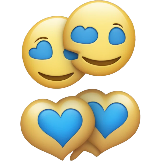 Two Stacked blue hearts  emoji