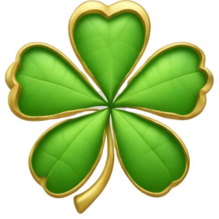 a four leaf clover but the peddles are made out of lily pads with gold trim emoji