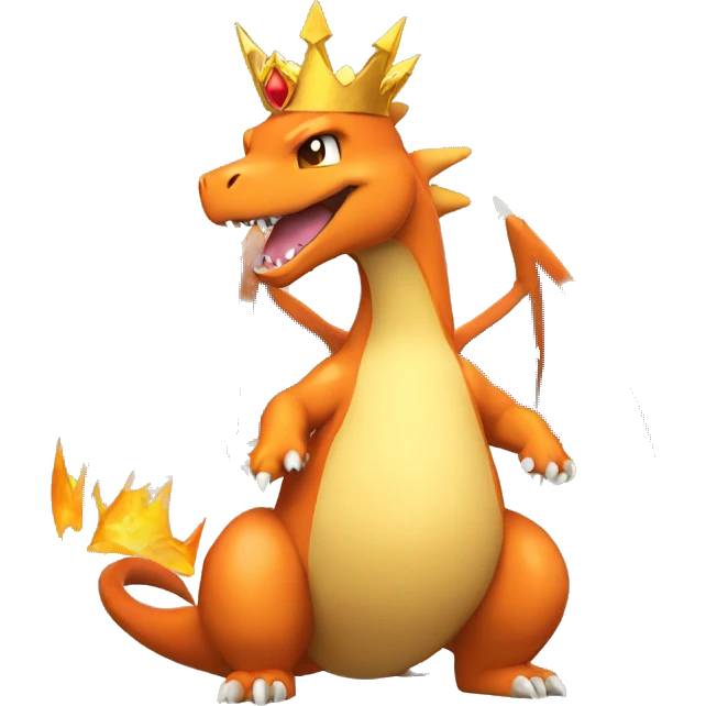 Charizard with a crown emoji