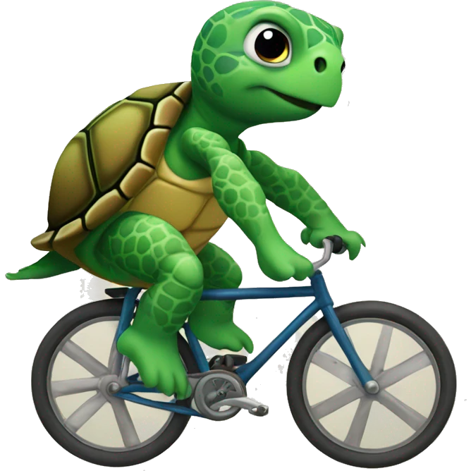 Turtle riding a bike  emoji