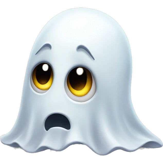 a scared cute ghost emoji