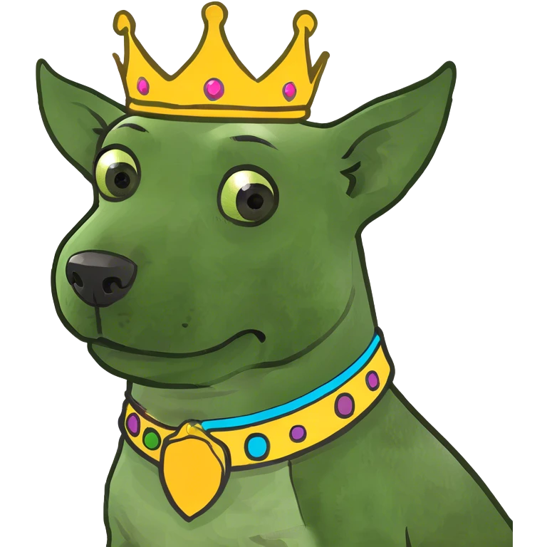 Dog wearing crown emoji