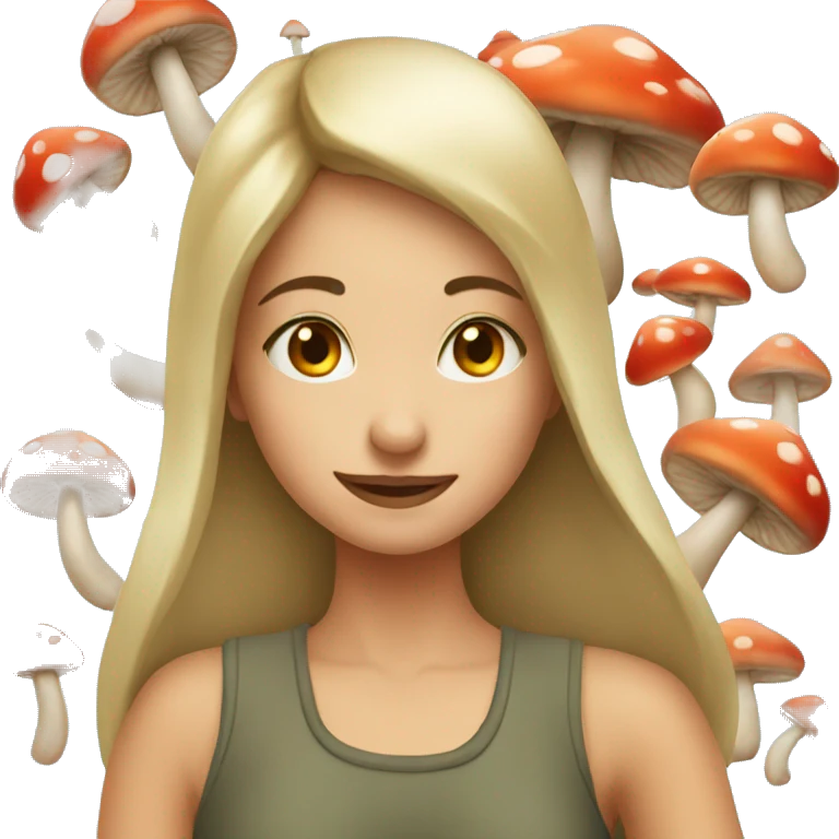 Girl with mashrooms emoji