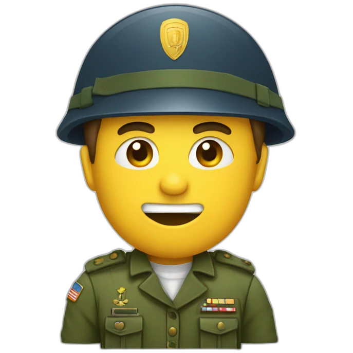 Militaire avec son pistolet emoji