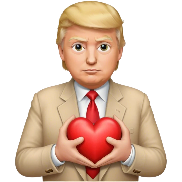 Trump shows a heart emoji