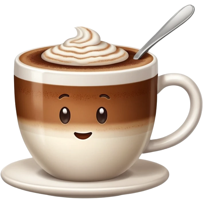 Cappuccino with frothy milk and a sprinkle of cocoa on top emoji