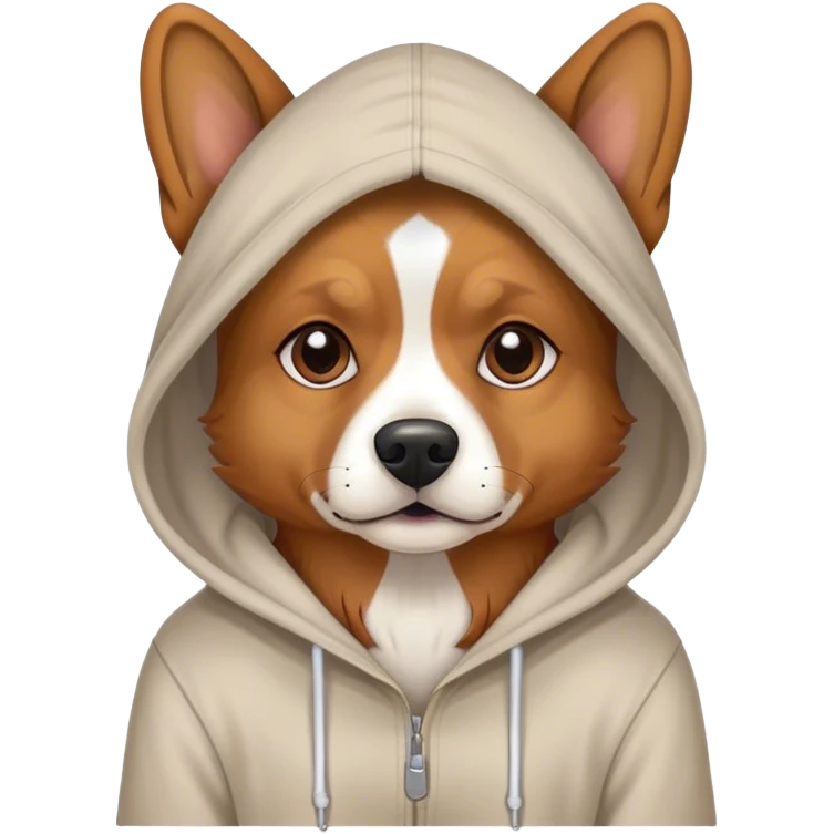 Dog wearing a hodie emoji