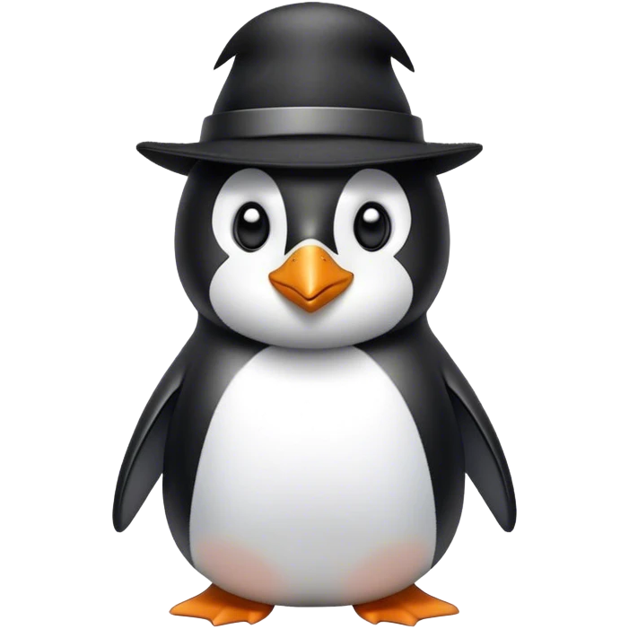 Penguin wearing hat emoji