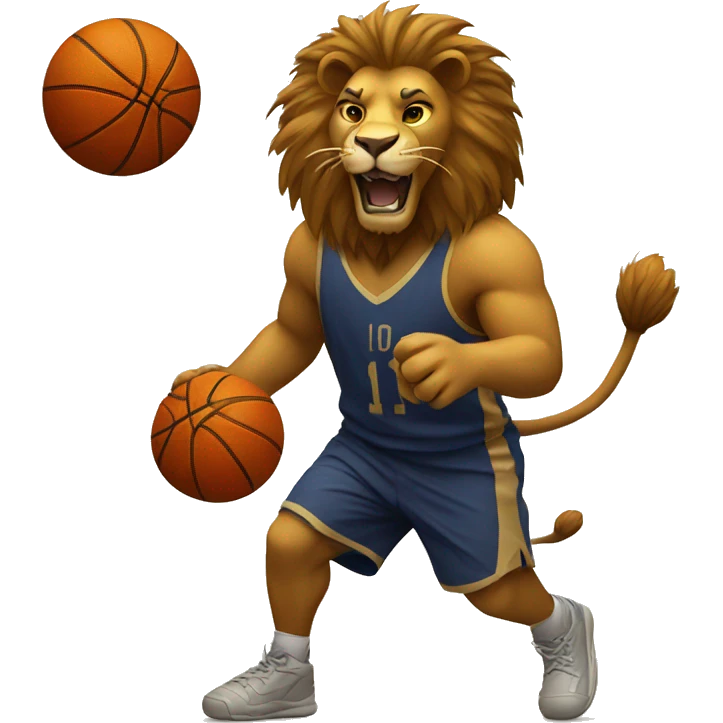 Lion playing basketball emoji