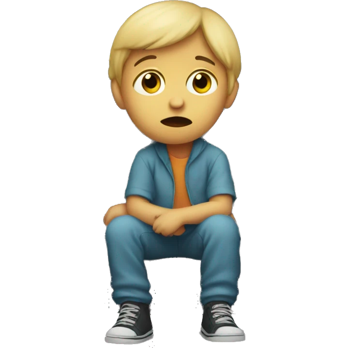 Sad child in a van emoji