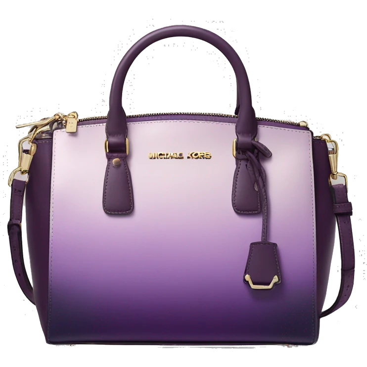 Realistic isolated lavender to dark plum ombre Michael Kors satchel purse.  emoji