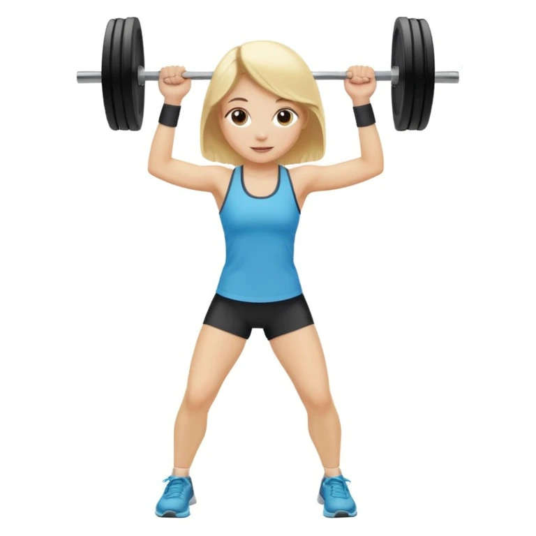 cute blondie doing workout emoji