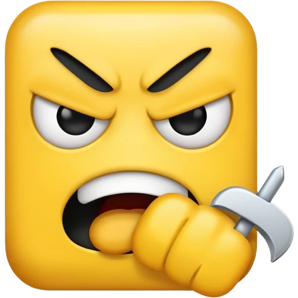 angry emoji with black rectangle over mouth with white symbols on top  emoji