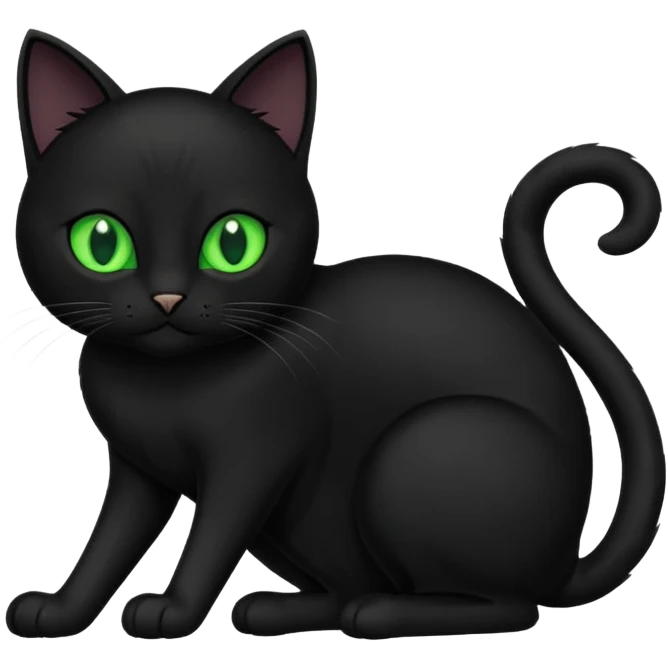 Black cat with 6 toes on one paw emoji